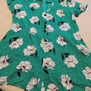 ASOS NWT green floral and polka dot romper size 18